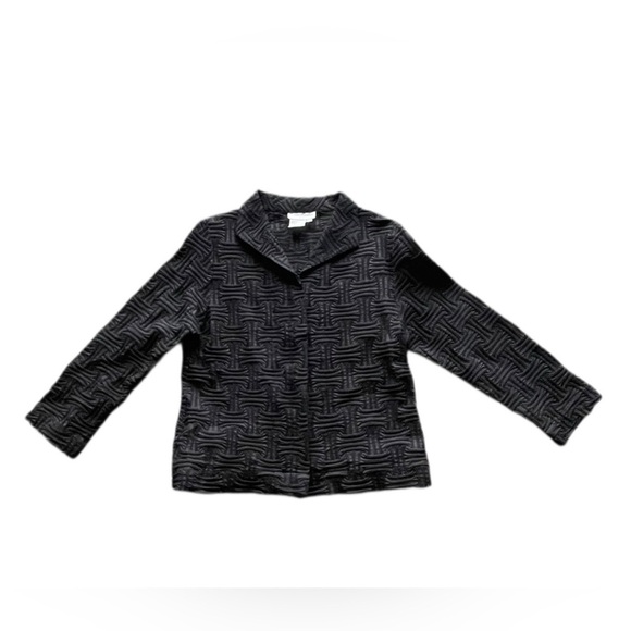 Great Cavalier By St Paul Black Textured Pattern Button Down Jacket Women’s L - Picture 1 of 10